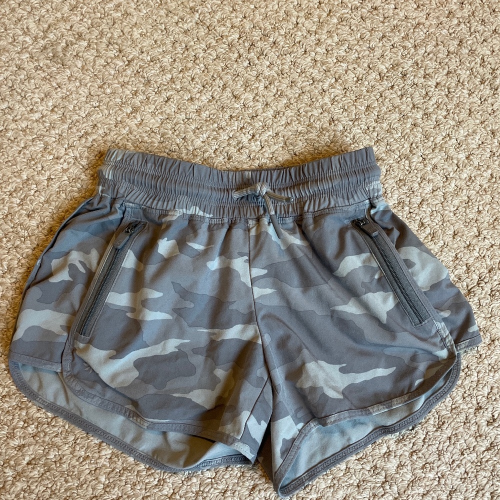 Athleta Girl Grey Camo Athletic Shorts